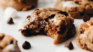 Gooey Vegan S'mores Cookies // grain-free + date-sweetened