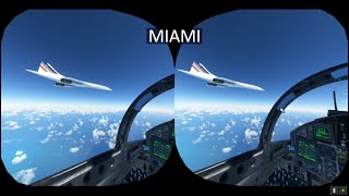 【Microsoft Flight Simulator 2020】VRプレイ立体視(3D)動画 マイアミを離陸。海上の道路とかコンコルドとか screenshot 4