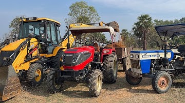 JCB 3DX Eco Xpert Machine Loading Red Mud In Swaraj Tractor And Solis Tractor Trolley | Jcb Video