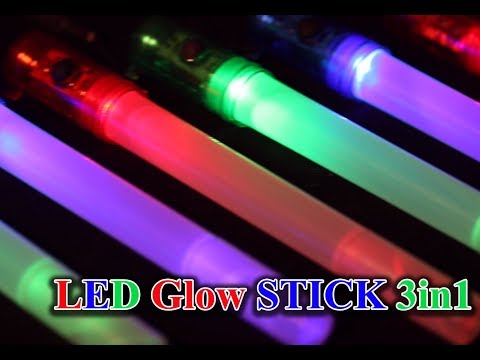 LED Glow Stick 3in1 แท่งเรืองแสง รวม 3 สี แดง, เขียว, น้ำเงิน