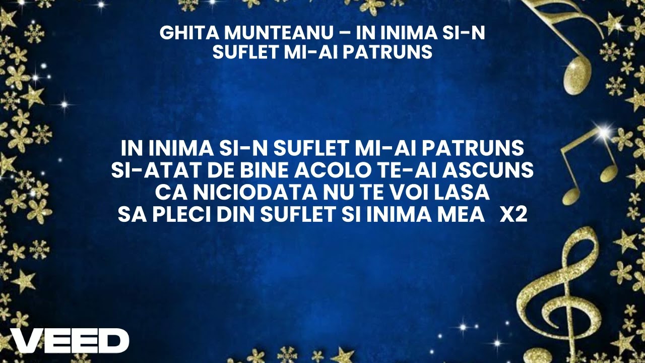 Karaoke Negativ - GHITA MUNTEANU – IN INIMA SI N SUFLET MI AI PATRUNS (Romania)