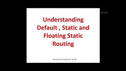 Understanding Default ,Static and Floating Static Routing