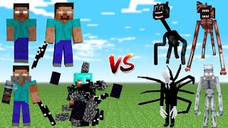 All Herobrine Vs Cartoon Cat, Siren Head, SCP - 096, Slenderman