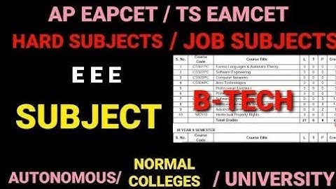 EEE SUBJECTS|ap eamcet 2022|ts eamcet 2022|#tseamcet2022 #apeamcet2022 #btech