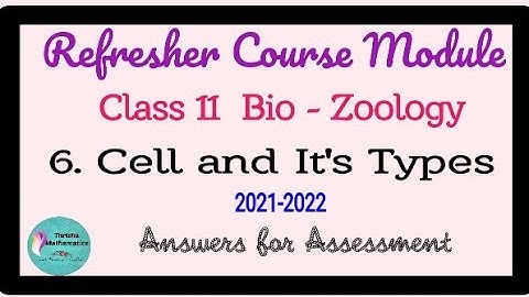 Refresher Course Module Class11 Bio-zoology ~ 6. Cell and It