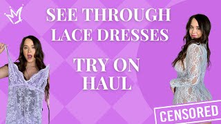 Transparent Lace Dresses Try On Haul With Mirror View! | Jean Marie Try On