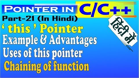 This pointer in c++ in hindi | urdu part-21
