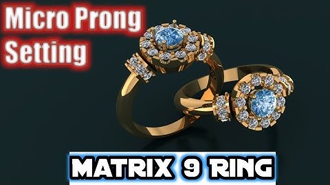 matrix 9 ring design | micro prong setting | Jewelry CAD Design Tutorial 3D Modeling with Rhino 3D