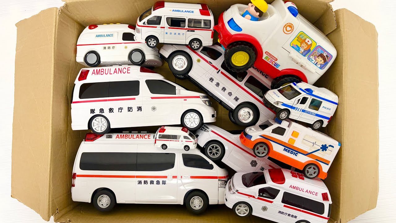 救急車のミニカー、電池を変えて走行テストです！Ambulance Mini Cars – Battery Replacement & Running Test!
