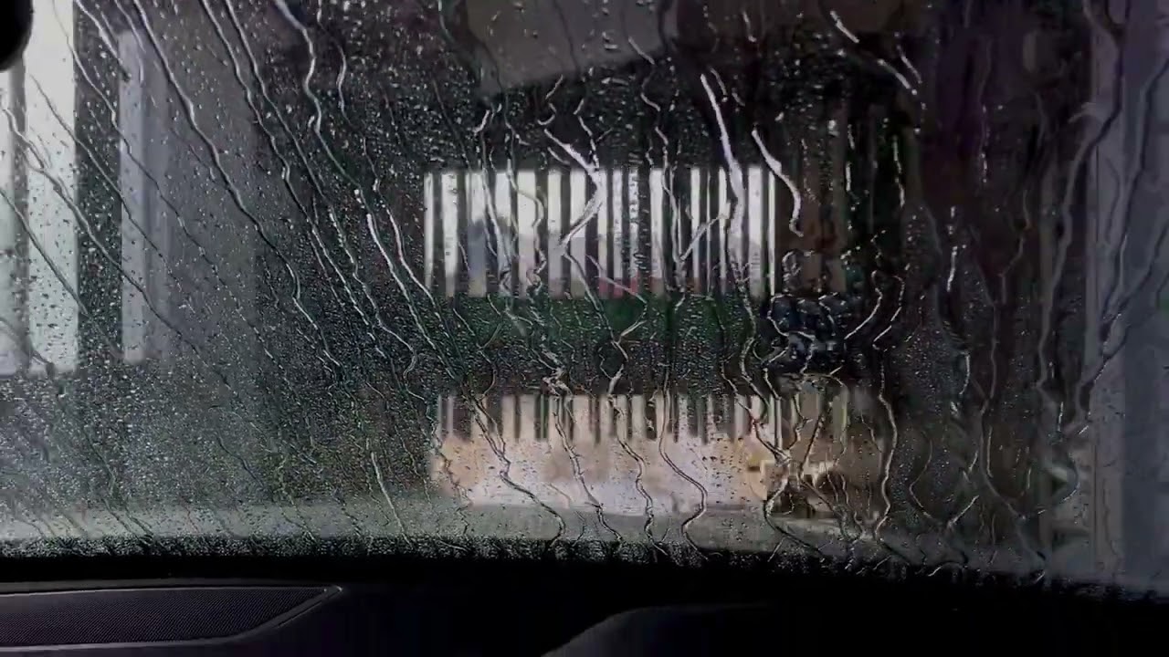 Going through car wash in Boston.