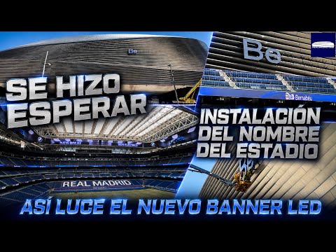 Aug. 13. STADIUM NAME INSTALLATION ON THE FACADE. FINALLY!! THE NEW LED BANNER LOOKS GREAT