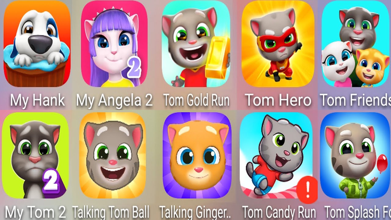 Talking Tom, Talking Ginger, Minha Talking Angela,Talking Tom 2