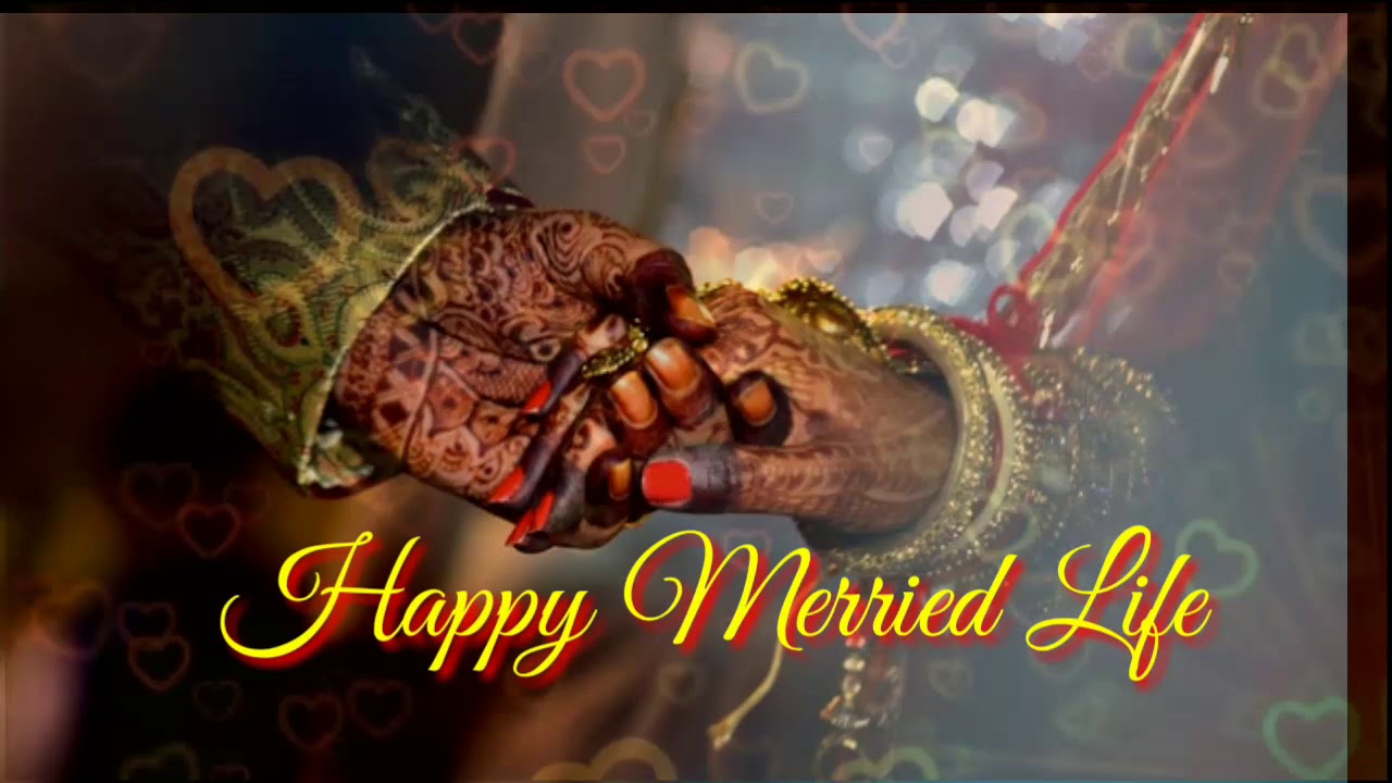 Happy married life wish message wish whatsapp status video - YouTube