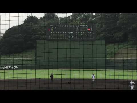 松井義弥（折尾愛真）フェンス直撃三塁打〜ジャイアンツ高卒ルーキー ドラフト候補 平木隆世からもうすぐでホームランの三塁打【プロアマ交流戦 読売ジャイアンツ三軍対JR東日本2019.6.23】