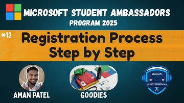 Registration Process | | Microsoft Student Ambassador | Step by Step | By Aman Patel MSA 2025