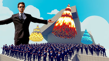 200x TONY STARK vs 4x EVERY GOD - Totally Accurate Battle Simulator TABS