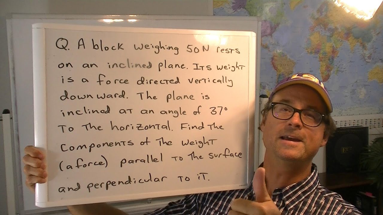 Physics 101- Parallel and Perpendicular Force Components of a Block on An Inclined Plane