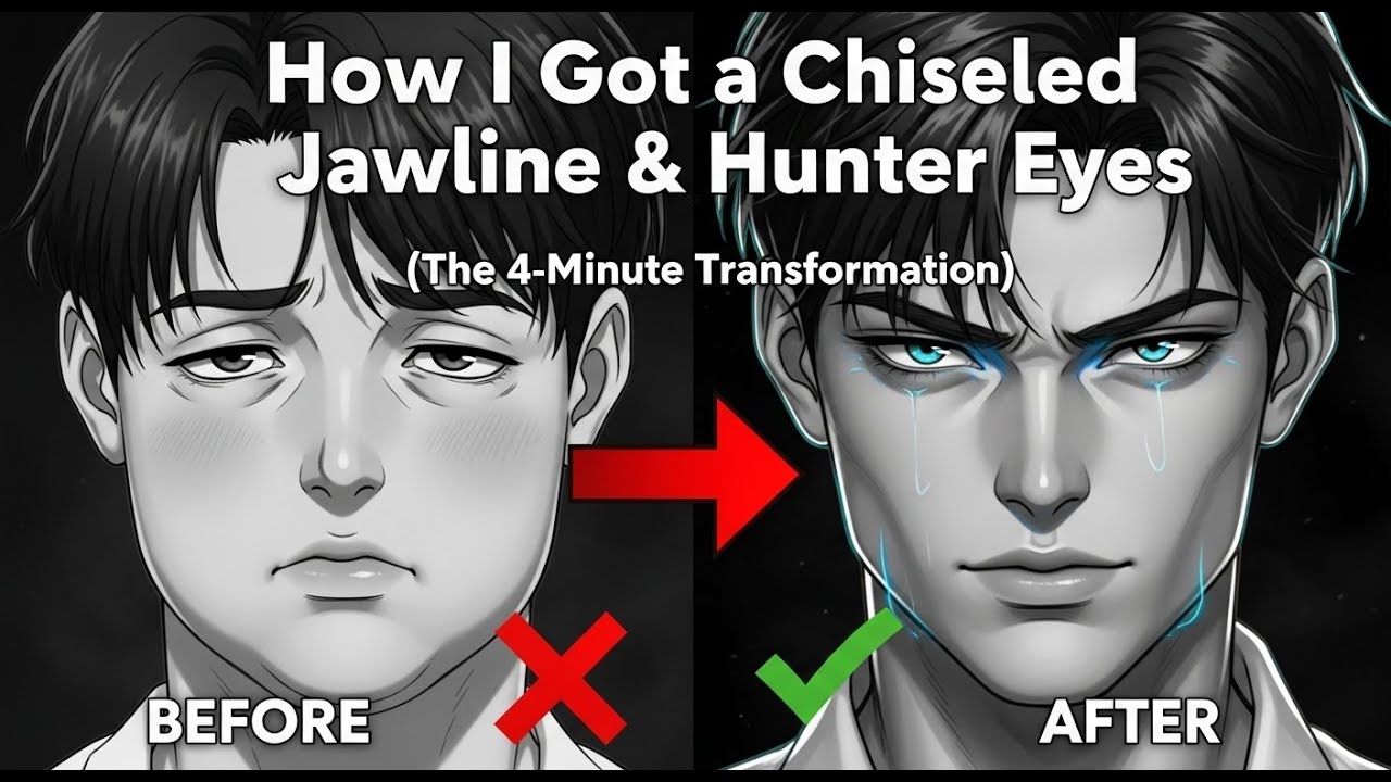 How I Got a Chiseled Jawline & Hunter Eyes (The 4-Minute Transformation)