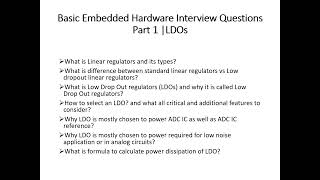 Basic Embedded Hardware Interview Questions Part 1 LDO