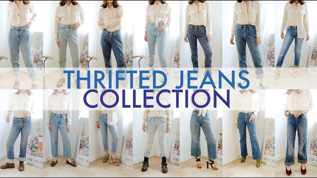 DENIM COLLECTION | Thrifted Jeans | Try-On + Basic Styling - YouTube