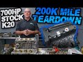 700WHP AWD Turbo Honda K20 STOCK 200,000 Mile Engine Teardown - Ep.16