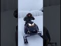 storm and one man with his dog face to Snow drifting