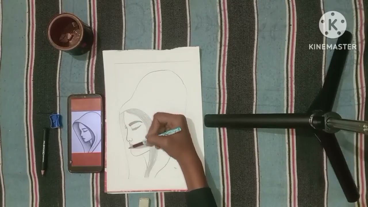 How to draw A sad Girl Face Drawing, Face drawing, pencil sketch 