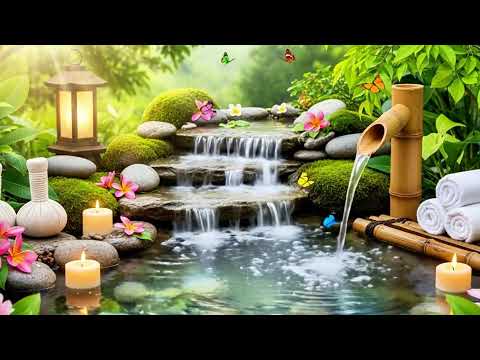 Bamboo Water & Piano Sounds 🎧 Birds Ambience for Study, Focus & Calm Mind (No Distractions)