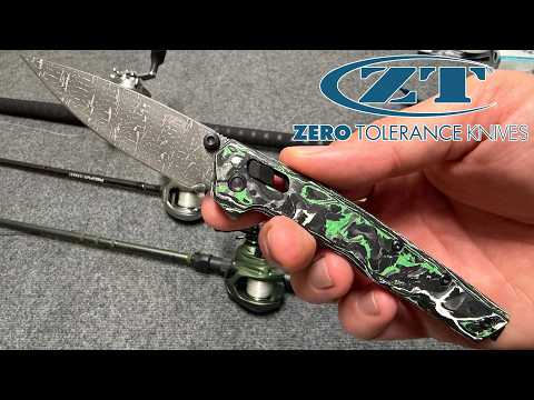 Zero Tolerance 0117VFWG (Vegas Forge Damascus, Drop Point, Green/White, Carbon Fiber) Pocket Knife