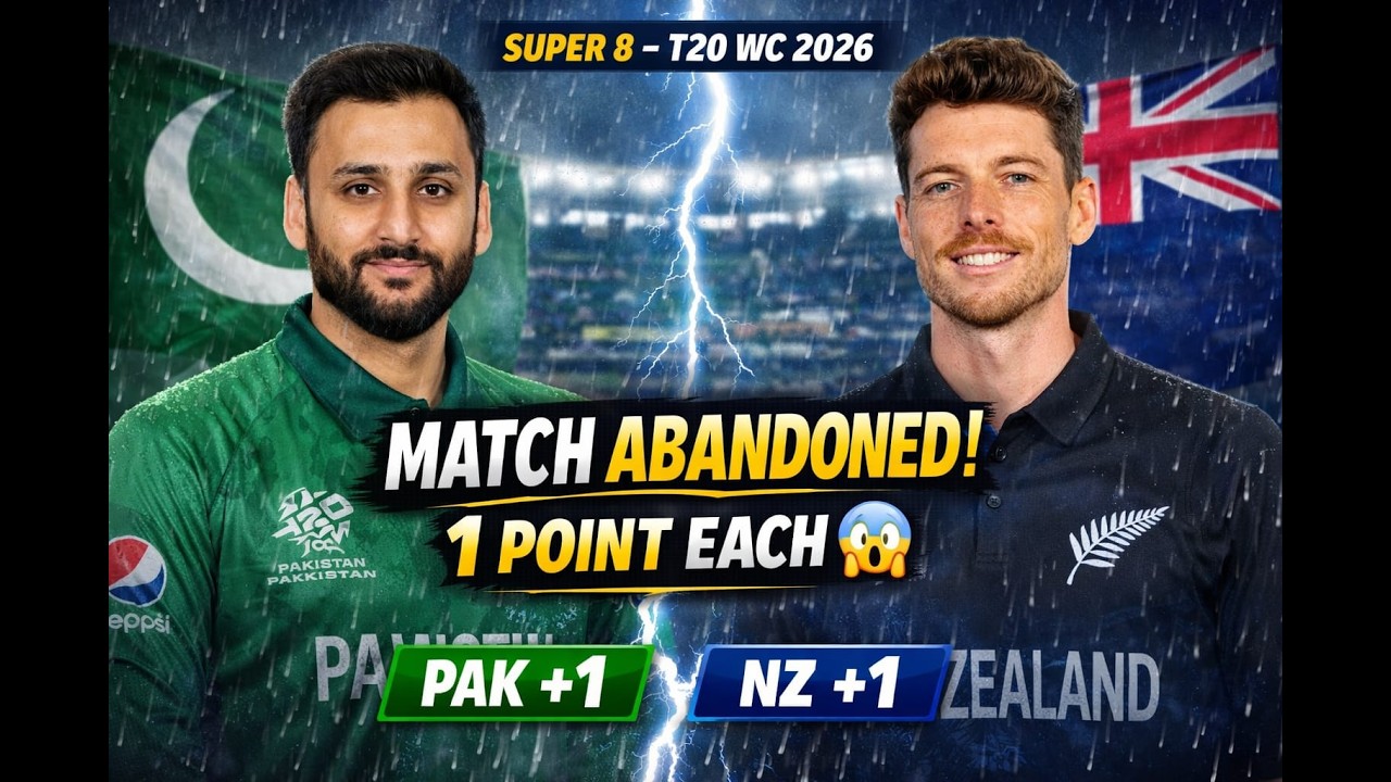 Rain Ruins PAK vs NZ Super 8 Clash! Who Benefits from 1 Point Each?