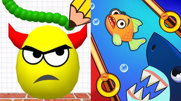 Draw To Smash Logic Puzzle VS Save The Fish Satisfying ASMR Gameplay (Android, ios) (New Update)