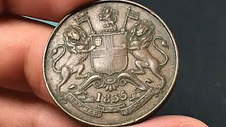1835 East India Company 1/2 Anna Coin • Values, Information, Mintage, History, and More
