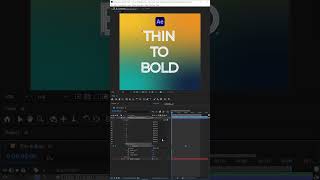 Thin to Bold Text Effect - Adobe After Effects - #aftereffects #motiondesign #motiongraphics #shorts