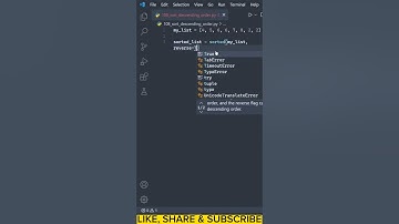 How to sort a list in descending order #shorts #python #shortvideo #programming
