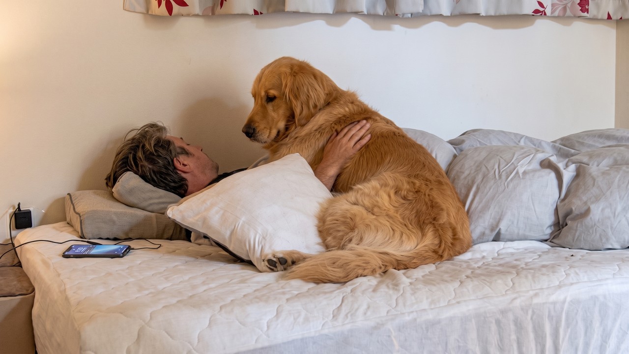 Caught on CCTV! This is how a Golden Retriever wakes up [Golden