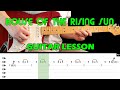 House of the rising sun  guitar lesson with tabs  the ventures