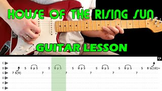 Video thumbnail of "HOUSE OF THE RISING SUN - Guitar lesson (with tabs) - The Ventures"