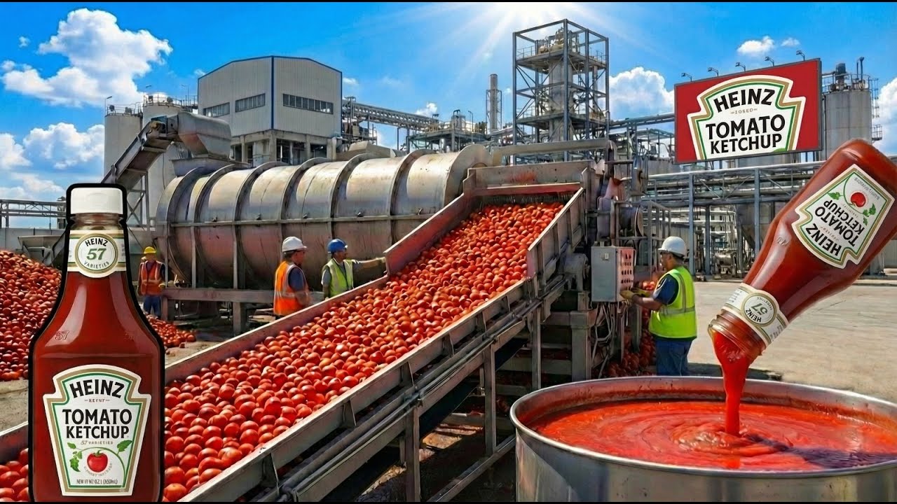 Inside a Modern Tomato Ketchup Factory  How Ketchup Is Made Step by Step Organic processing
