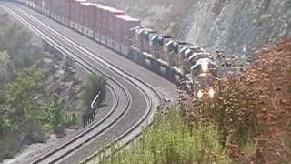 Union Pacific 4834 Leads An Eastbound "K" Line/APL Stack Train On Cajon Pass 9-24-11