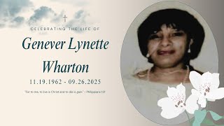 Celebration of Life for Genever Lynette Wharton | October 9, 2025