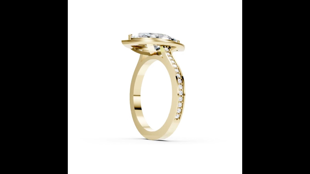 Marquise Cut Lab Grown Diamond Halo Engagement Ring