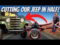 Willys Wagon Jeep Cut In Half! To Chassis Swap TDI Diesel Wrangler Frame!!! Willys Ep.3