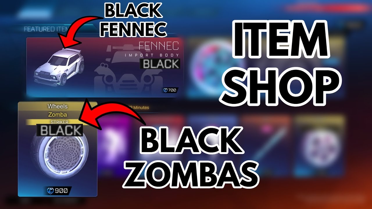 BLACK ZOMBAS and BLACK FENNEC In Rocket League ITEM SHOP! YouTube