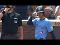 Ernie Clement gets two hits with his custom No.2 pencil bat!
