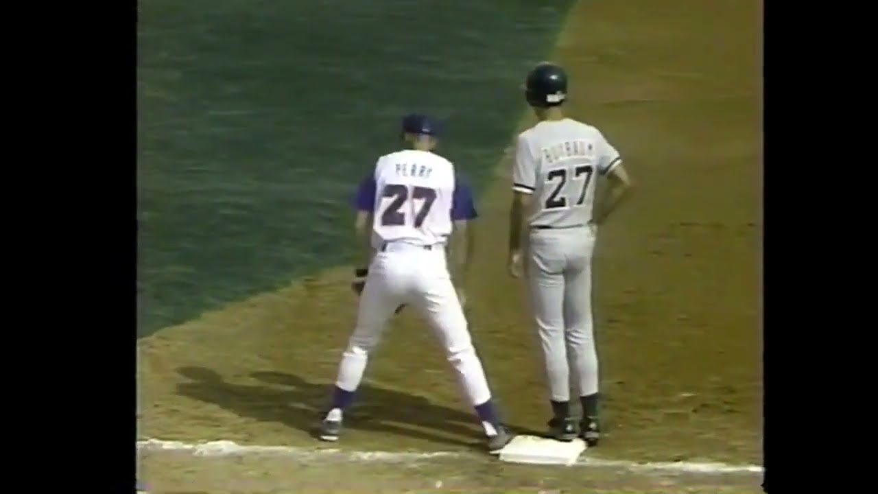 Rick Gama bats 5th for the 1994 Miami Hurricanes facing Gator LHP John Kaufman