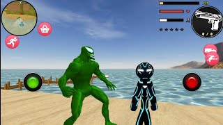 Neon Iron Stickman Spiderman rope hero Mafia City #2 Android Gameplay screenshot 5