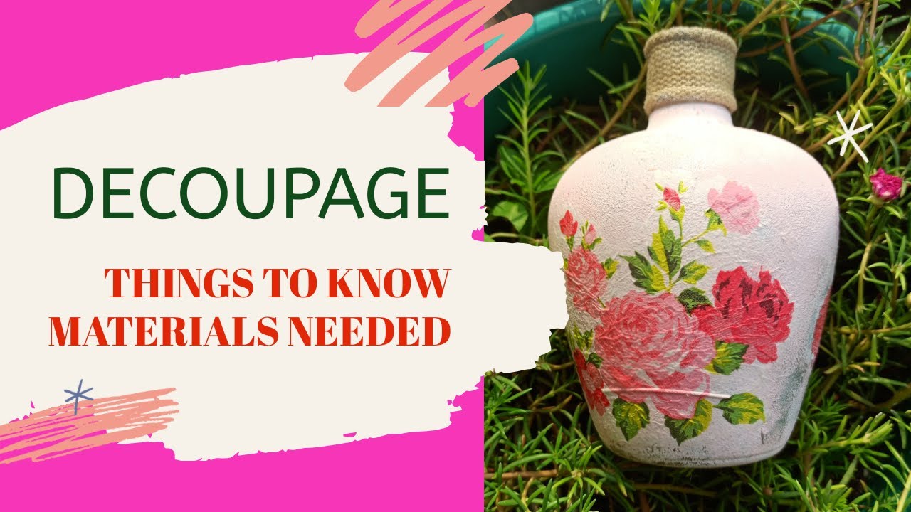 HOW TO DO DECOUPAGE BOTTLE ART/DECOUPAGE MATERIALS NEEDED YouTube