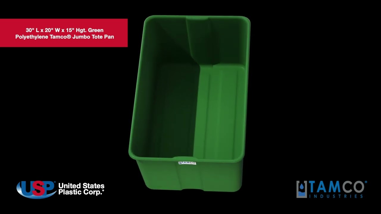 3D-30" L x 20" W x 15" H Green Polyethylene Tamco® Jumbo Tote Pan | U.S. Plastic Corporation®
