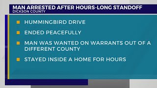 Man arrested after hours-long standoff in Dickson County