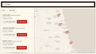 Store locator for a bakery chain